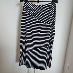 Notations Black and White Asymmetrical Skirt